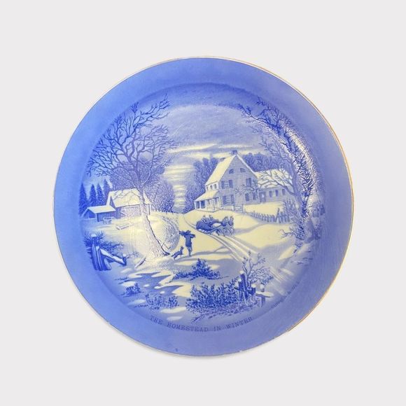 Vintage | Currier & Ives Winter Collector Plate "Homestead In Winter" - Picture 1 of 3